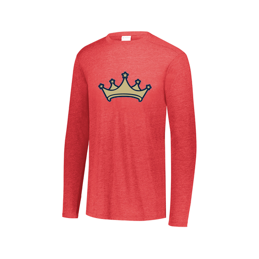 [FTLCUBRD-AXS-LOGO2] Decker Men's Tri-Blend T-Shirt - Long Sleeve (Adult XS, Red, Logo 2)