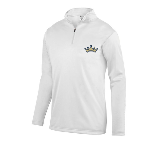 [FOLQFFWH-AS-LOGO2] Decker Men's FlexFleece 1/4 Zip (Adult S, White, Logo 2)