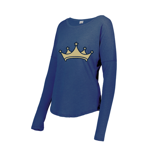 [FTLCUBRY-FAXS-LOGO2] Decker Women's Tri-Blend T-Shirt - Long Sleeve (Female Adult XS, Royal, Logo 2)